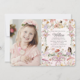 Invitación Whimsical Fairies Flower Garden Picture