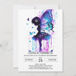 Invitación Whimsical Fairy Birday Wonderland