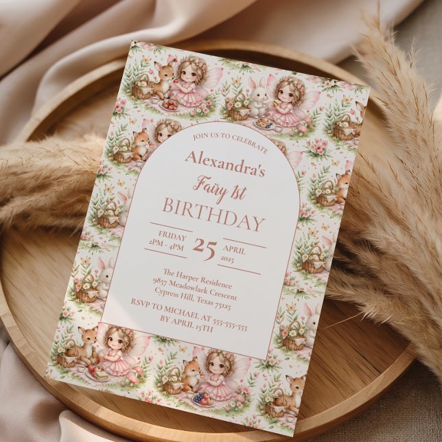Invitación Whimsical Fairy First Birthday (Subido por el creador)
