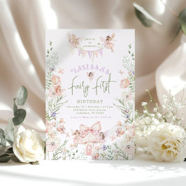 Invitación Whimsical Fairy First Birthday Enchanted forest