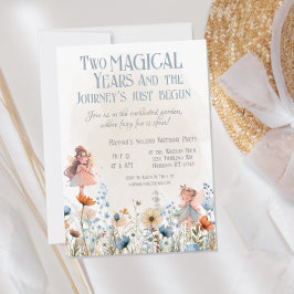 Invitación Whimsical Fairy Garden Magic Second Birday