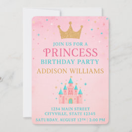 Invitación Whimsical Fairytale Princess Castle Birday