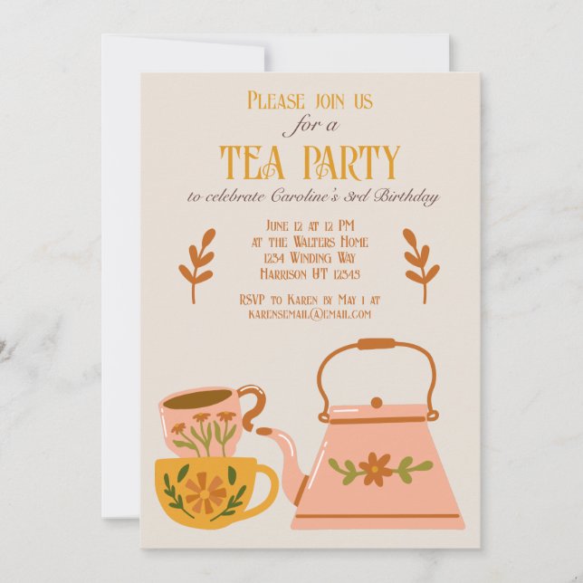Invitación Whimsical Fall Fairytale Tea Fiesta (Anverso)