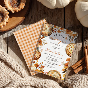Invitación Whimsical Fall Floral Little Cutie Pie Baby Shower
