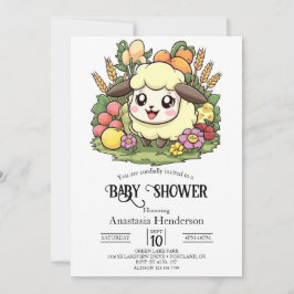 Invitación Whimsical Farm Sheep Baby Shower