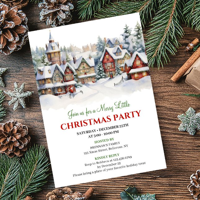 Invitación Whimsical festive city Christmas scene celebration (Whimsical festive city Christmas scene celebration)