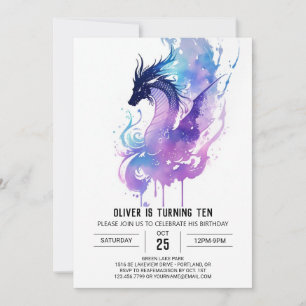 Invitación Whimsical Fierce Dragon Birday