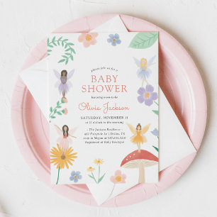 Invitación Whimsical Floral Fairy Baby Shower