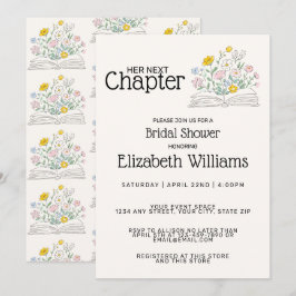 Invitación Whimsical Floral Her Next Chapter Bridal Shower 
