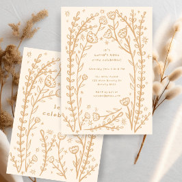 Invitación Whimsical Floral Vines Cuidados Personalizado Fies