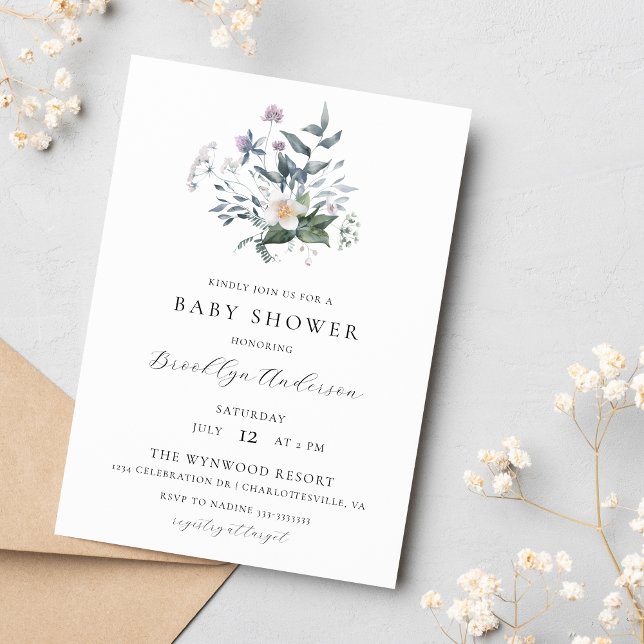 Invitación Whimsical Floral Wildflower Spring Baby Shower (Subido por el creador)