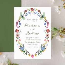 Invitación Whimsical Folk Art Floral Wedding