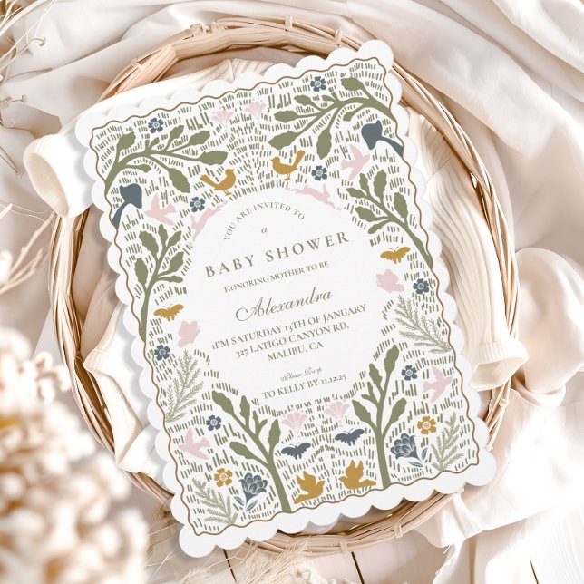Invitación Whimsical Forest Folk Baby Shower (Subido por el creador)