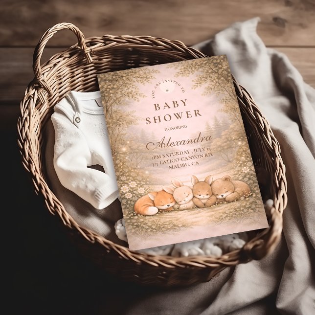 Invitación Whimsical Forest Friends Baby Shower (Subido por el creador)