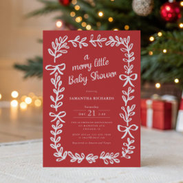 Invitación Whimsical frame and bows Merry little baby shower