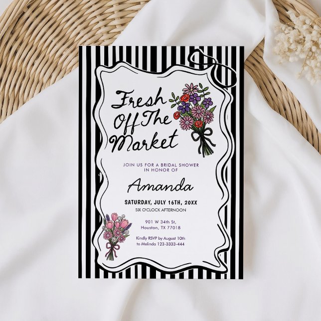 Invitación Whimsical Fresh Off The Market Bridal Shower  (Subido por el creador)