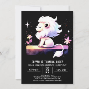 Invitación Whimsical Fun Lion Birday