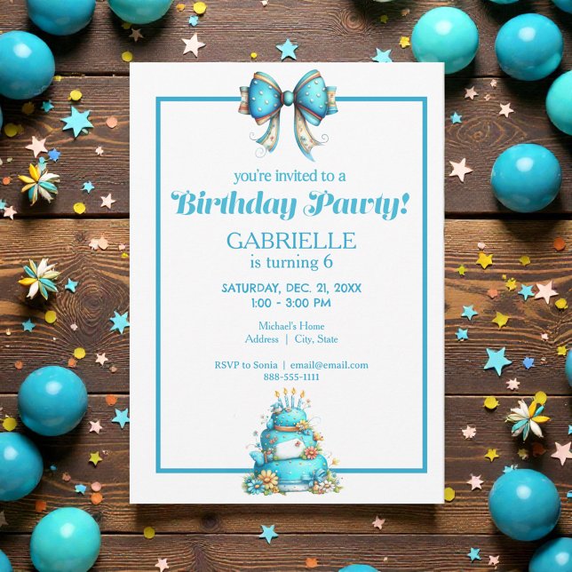 Invitación Whimsical Fun Teal Birthday  (Subido por el creador)