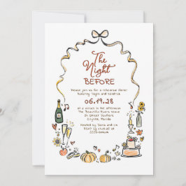 Invitación Whimsical Funky Hand Drawn Fall Rehearsal Dinner