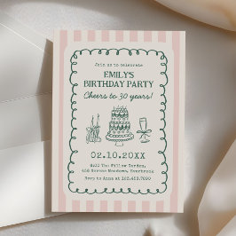 Invitación Whimsical Funky Quirky 30th Birthday Party