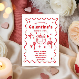 Invitación Whimsical Galentines Valentines girls  Party
