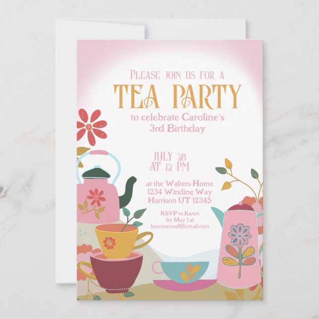 Invitación Whimsical Garden Fairytale Tea Fiesta (Anverso)