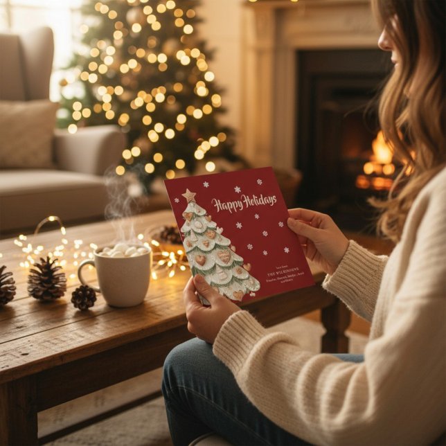 Invitación Whimsical Gingerbread Tree Holiday Greeting Card (Subido por el creador)