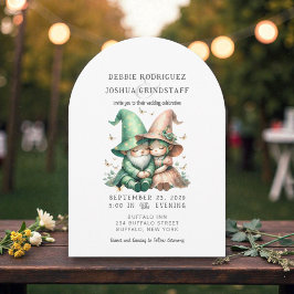 Invitación Whimsical Gnomes Fun Wedding Invitation 