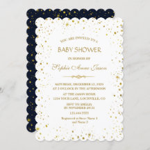 Whimsical Gold Starry Night Baby Shower