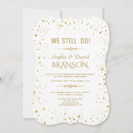 Invitación Whimsical Gold Starry Night Navy Blue que TODAVÍA 