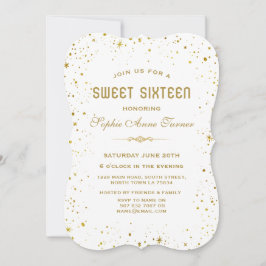 Invitación Whimsical Gold Starry Night Sweet 16
