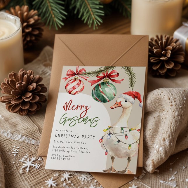 Invitación Whimsical Goose Christmas Party (Subido por el creador)