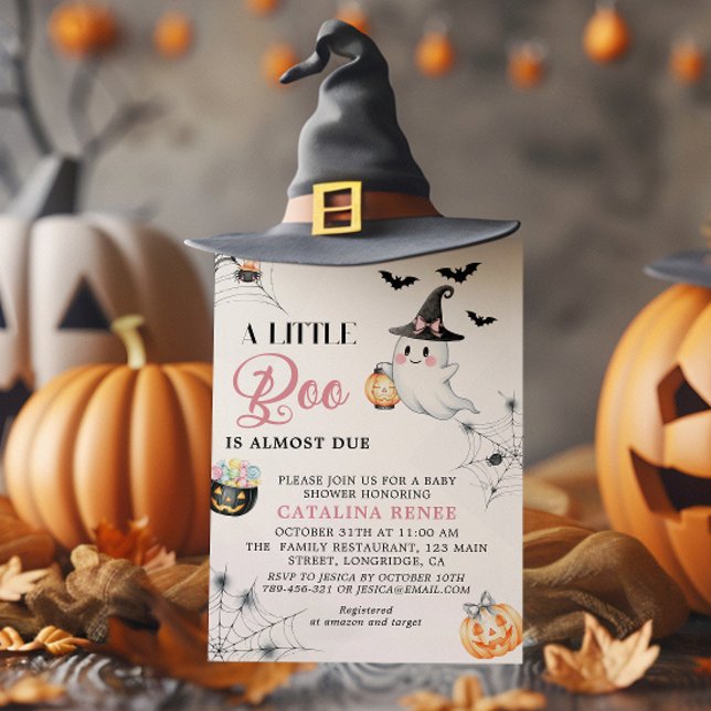 Invitación Whimsical Halloween Ghost Baby Shower (Subido por el creador)