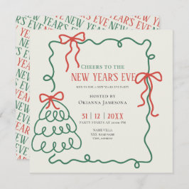 Invitación Whimsical Hand Drawn Champagne New Years Eve Party