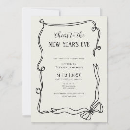 Invitación Whimsical Hand Drawn Coquette New Years Eve Party