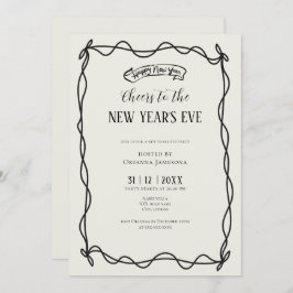 Invitación Whimsical Hand Drawn Coquette New Years Eve Party