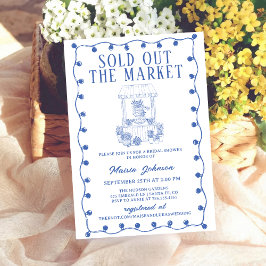 Invitación Whimsical Hand Drawn Flower Market Bridal Shower