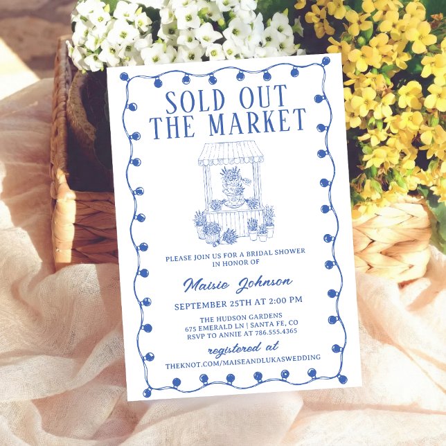 Invitación Whimsical Hand Drawn Flower Market Bridal Shower (Subido por el creador)