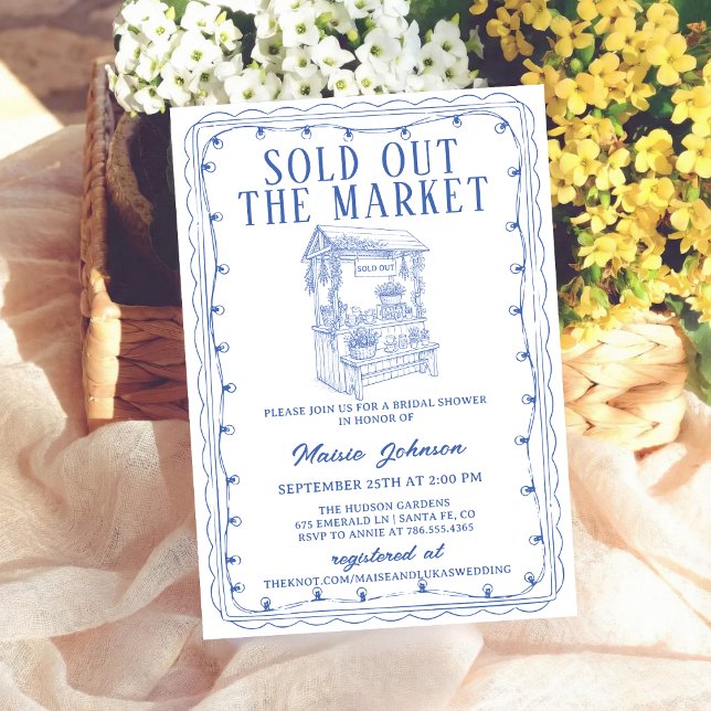 Invitación Whimsical Hand Drawn Flower Market Bridal Shower (Subido por el creador)