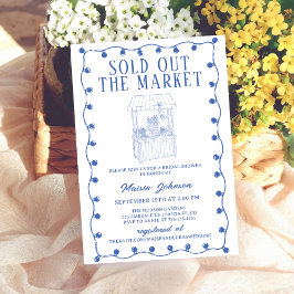 Invitación Whimsical Hand Drawn Flower Market Bridal Shower