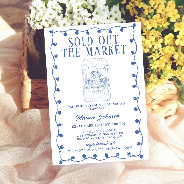 Invitación Whimsical Hand Drawn Flower Market Bridal Shower (Subido por el creador)