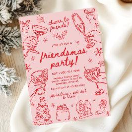 Invitación Whimsical Hand Drawn Friendsmas Christmas Party