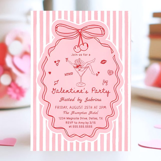 Invitación Whimsical Hand Drawn Galentine's Day Invitation (Subido por el creador)