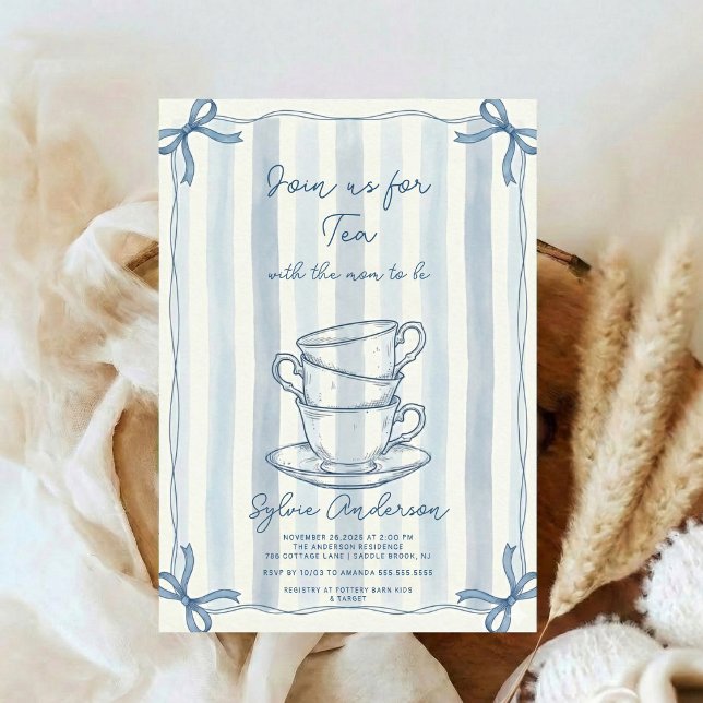 Invitación Whimsical Hand Drawn Tea Baby Shower (Subido por el creador)