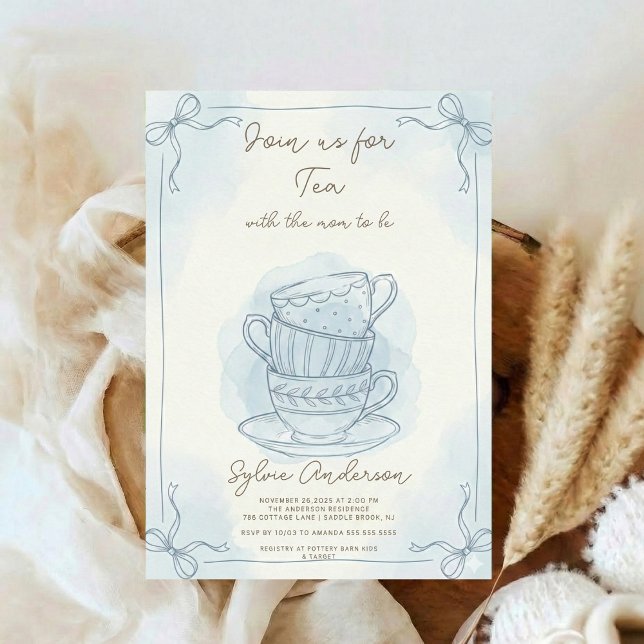 Invitación Whimsical Hand Drawn Tea Baby Shower (Subido por el creador)