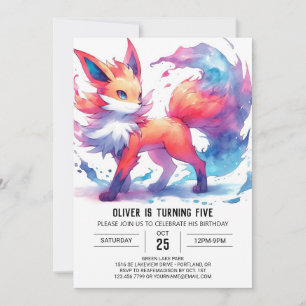 Invitación Whimsical Happy Fox Birday