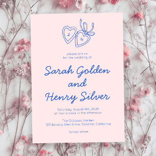Invitación Whimsical Heart Locket Doodle Sketch PERSONALIZADO
