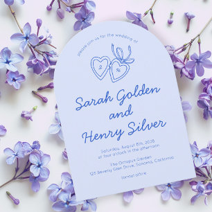 Invitación Whimsical Heart Locket Doodle Sketch PERSONALIZADO