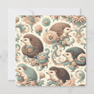 Invitación Whimsical Hedgehog Haven (Refugio de sepultura): F