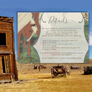 Invitación Whimsical Horse Ranch Lodge Destination Wedding